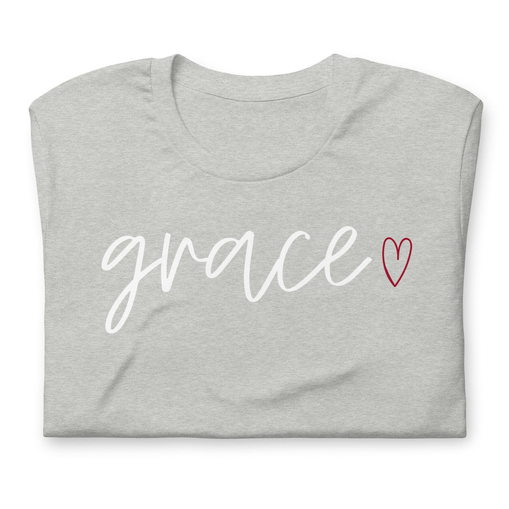 Grace With Heart Minimalist Shirt, Christian Shirts for Women