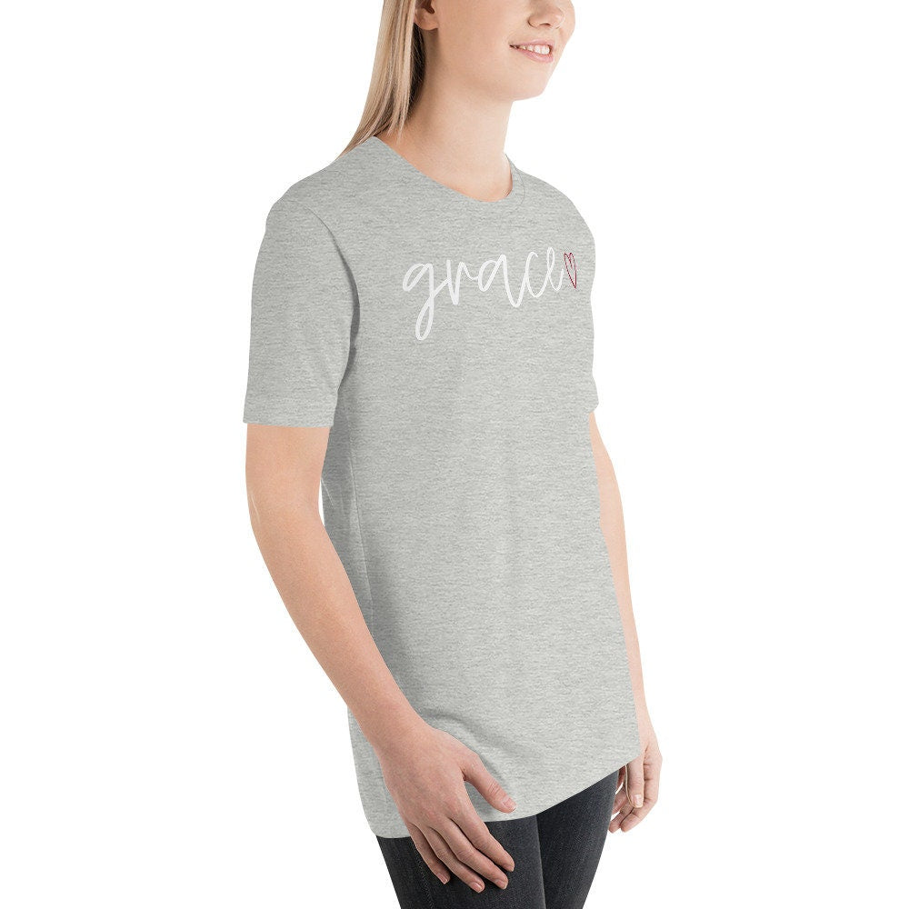 Grace With Heart Minimalist Shirt, Christian Shirts for Women