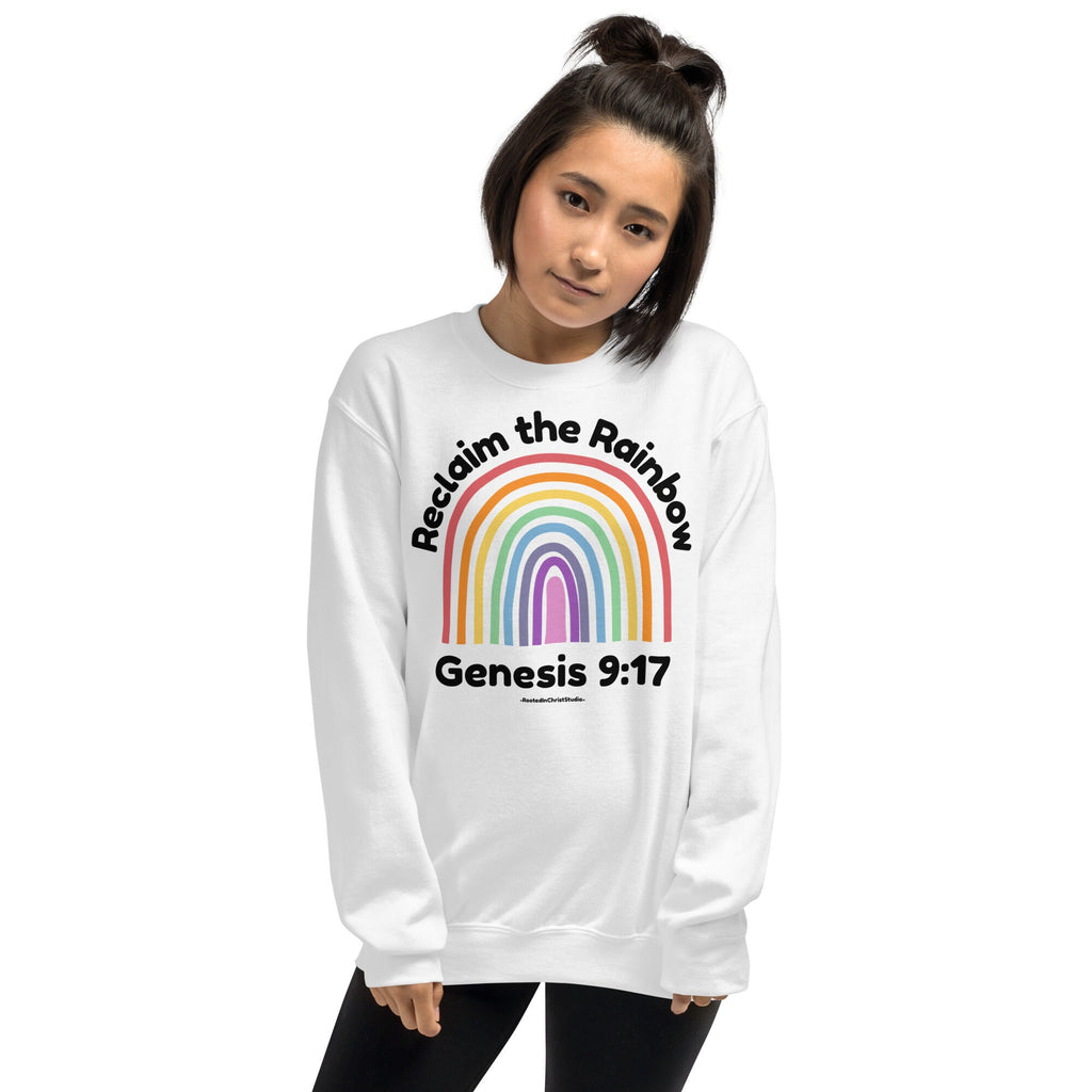 Reclaim the Rainbow Crewneck Sweatshirt, Christian Rainbow Sweatshirt