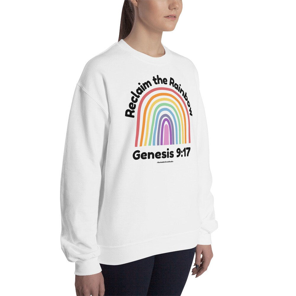 Reclaim the Rainbow Crewneck Sweatshirt, Christian Rainbow Sweatshirt