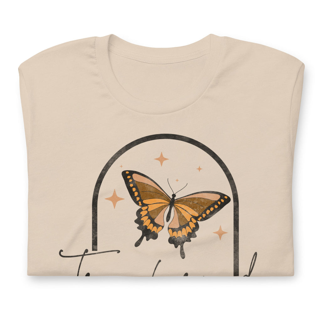 Transformed By God’s Love Butterfly Shirt, Retro Christian Shirts for Her, Christian Gifts for Her