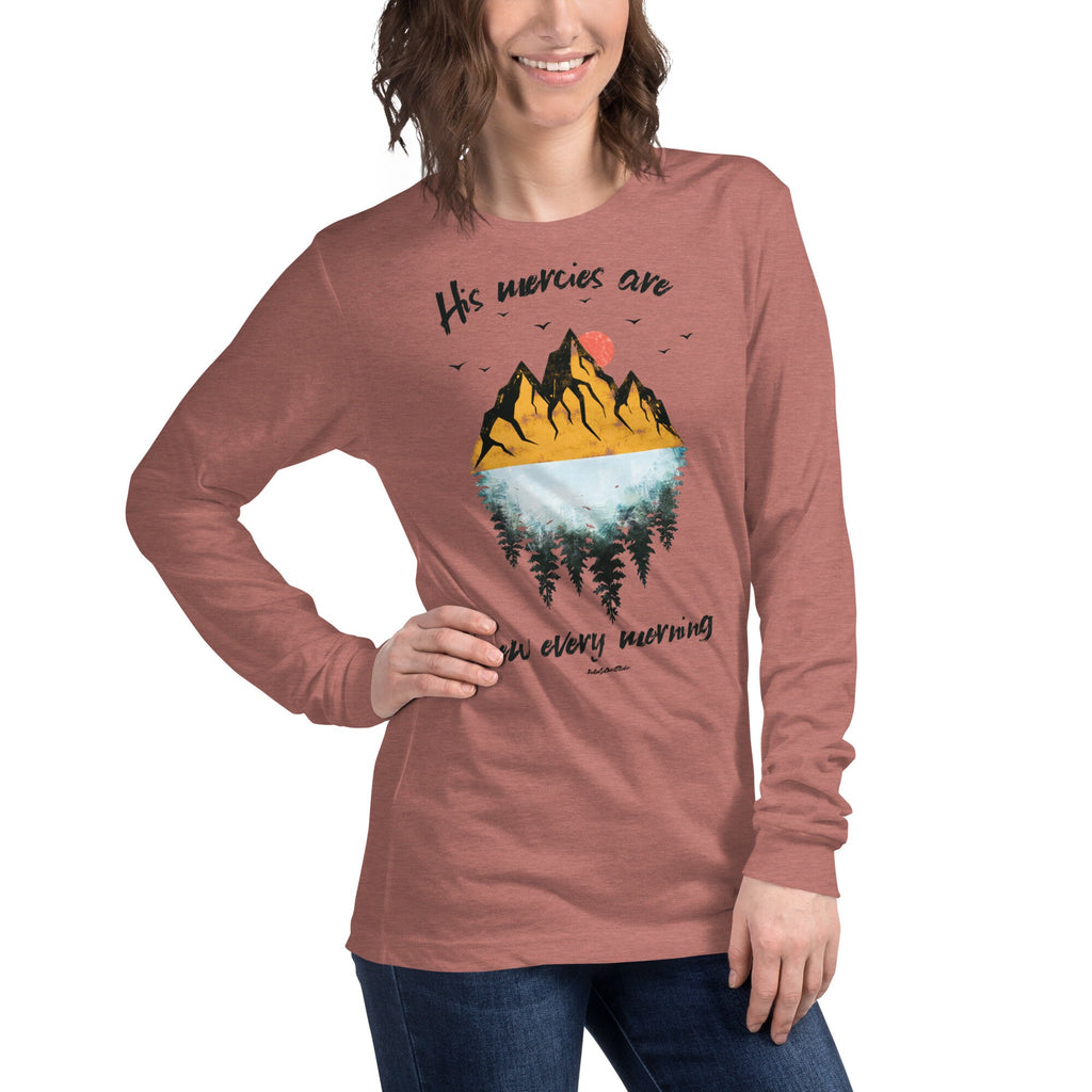 His Mercies Are New Every Morning Long Sleeve Christian Tee