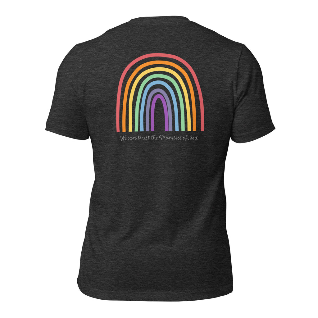 We Can Trust The Promises Of God Genesis 9:13-17 Back And Front Print Rainbow Shirt, Christian Shirts, Genesis Shirt,  Bible Verse Shirt