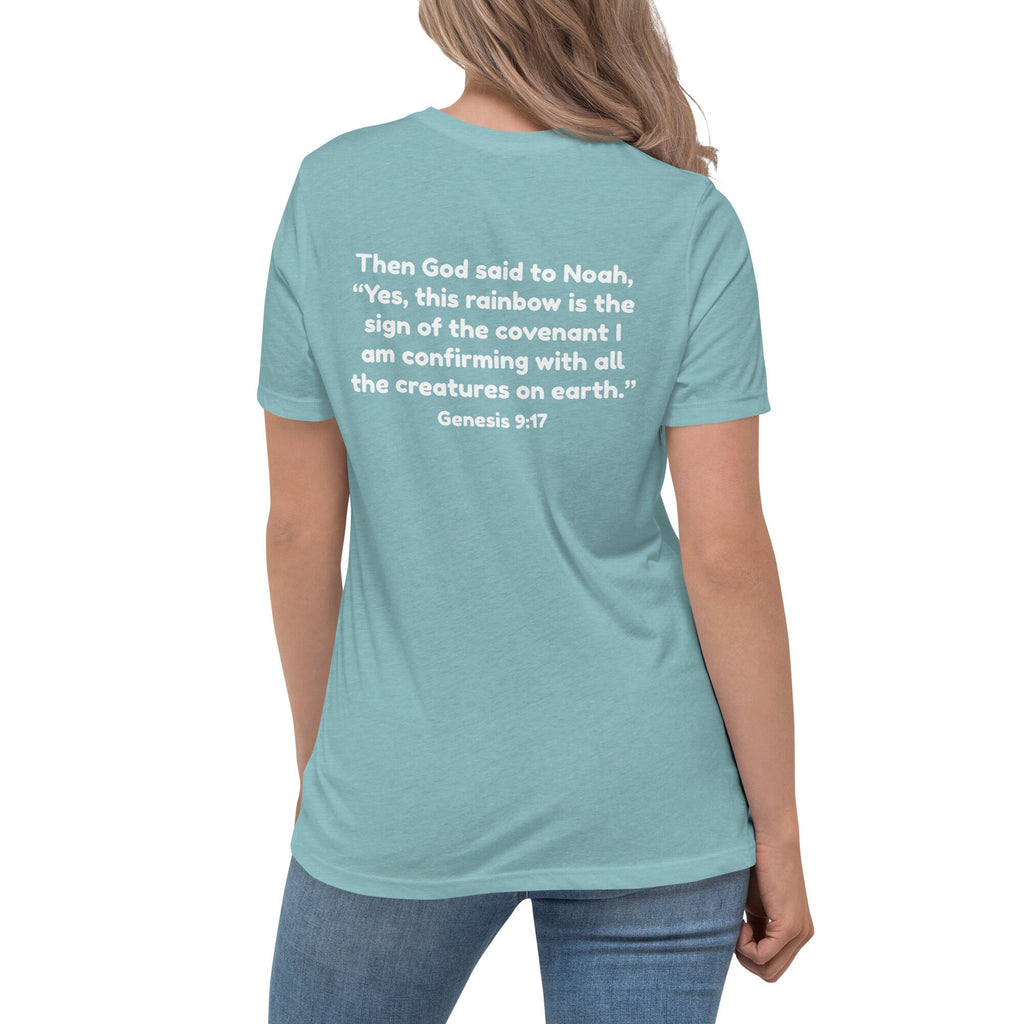 Reclaim the Rainbow Shirt With Back Text, Genesis 9:17 Christian Rainbow Shirt, Christian Shirts for Women