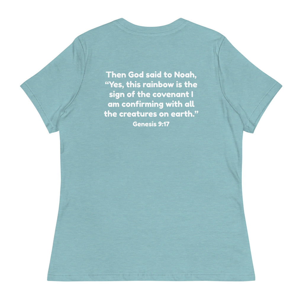 Reclaim the Rainbow Shirt With Back Text, Genesis 9:17 Christian Rainbow Shirt, Christian Shirts for Women