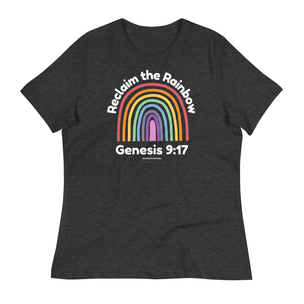 Reclaim the Rainbow Shirt With Back Text, Genesis 9:17 Christian Rainbow Shirt, Christian Shirts for Women, Conservative Shirt