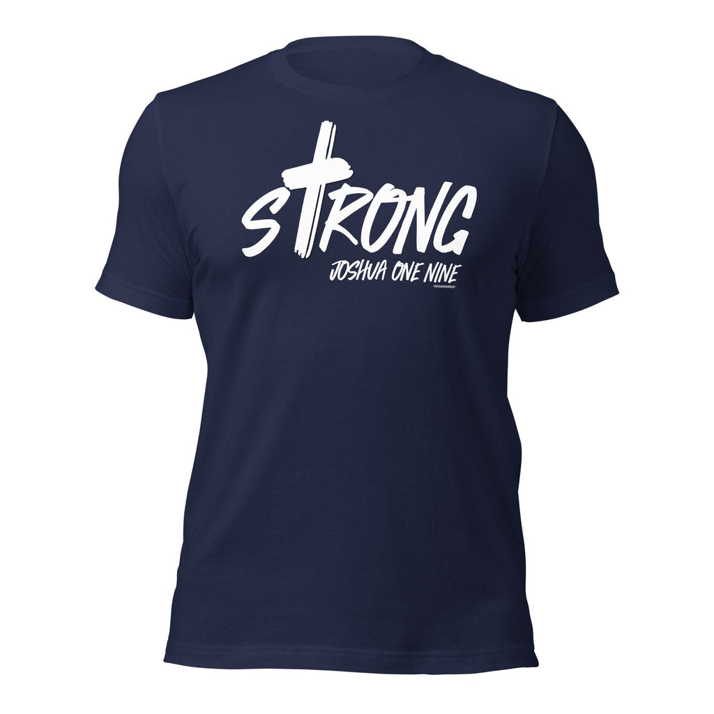 Strong Joshua One Nine Shirt with Cross, Christian Father’s Day Gift, Christian Shirts for Men