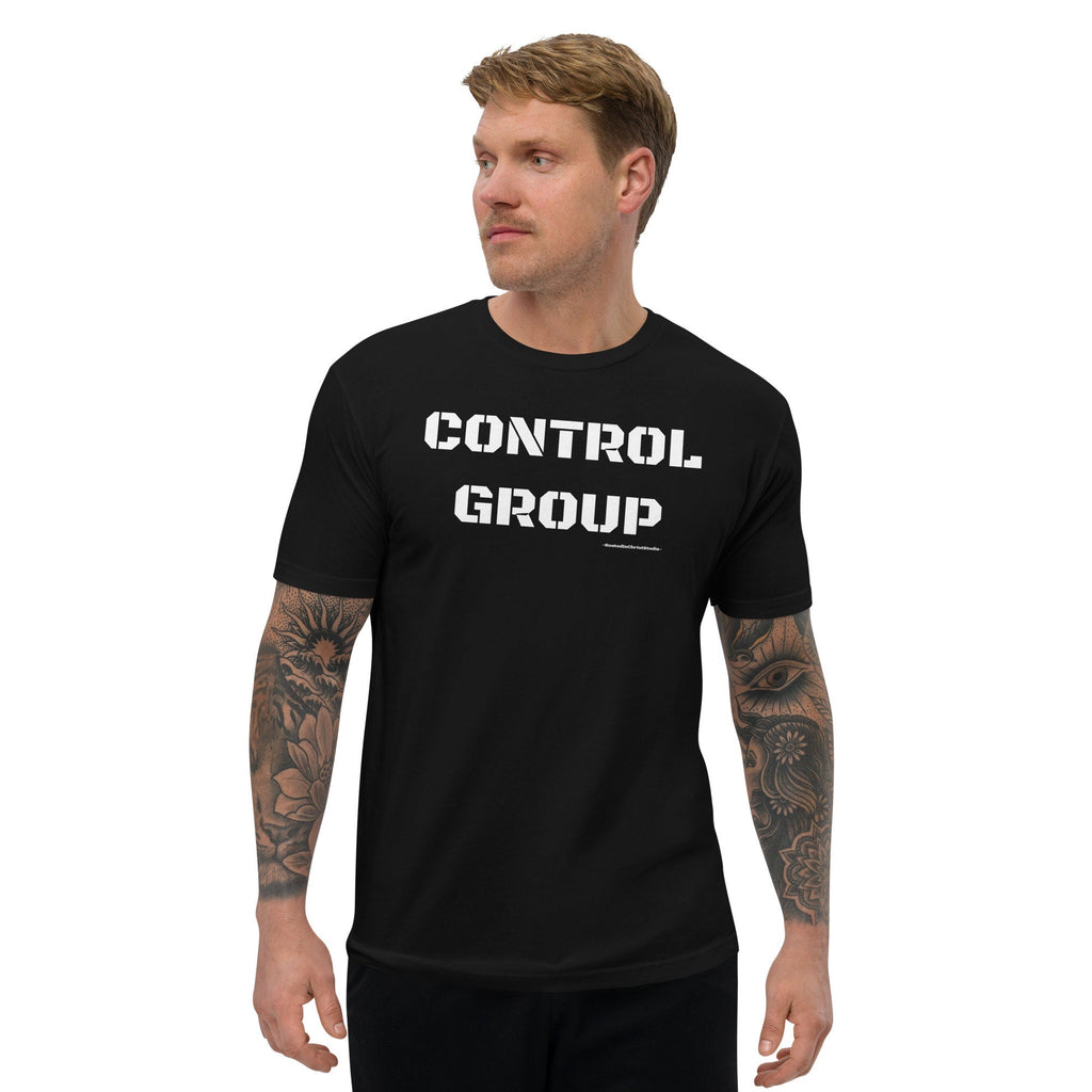 Control Group Men’s Fitted Shirt, Conservative Protest Shirt, Medical Freedom Shirt for Him