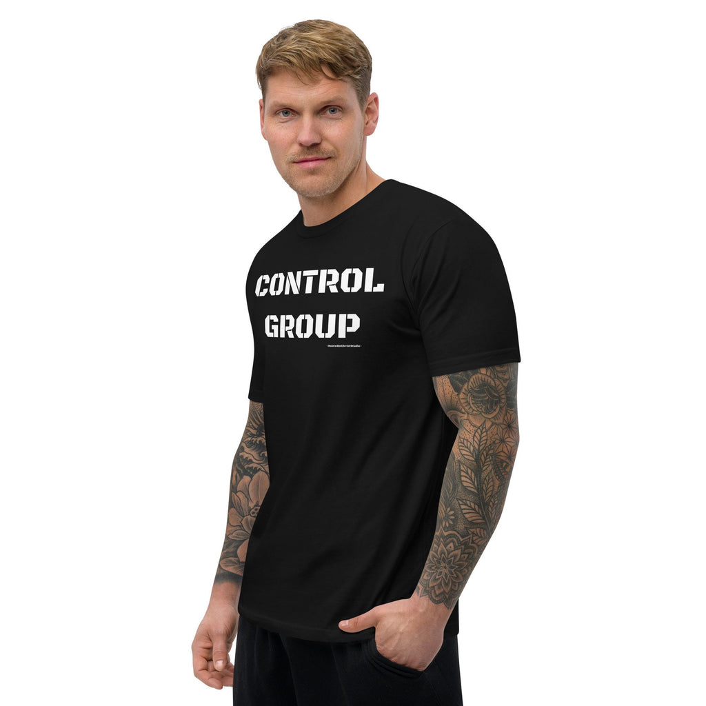 Control Group Men’s Fitted Shirt, Conservative Protest Shirt, Medical Freedom Shirt for Him