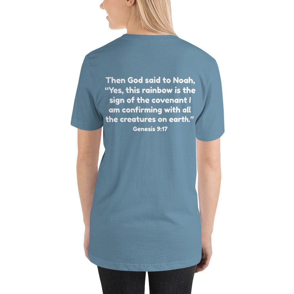 Reclaim the Rainbow Shirt With Back Text, Genesis 9:17 Christian Rainbow Shirt