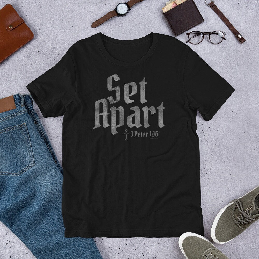 Set Apart 1 John 1:16 Christian Bible Verse Shirt for Men, Christian Father’s Day Gift, Christian Shirts for Him