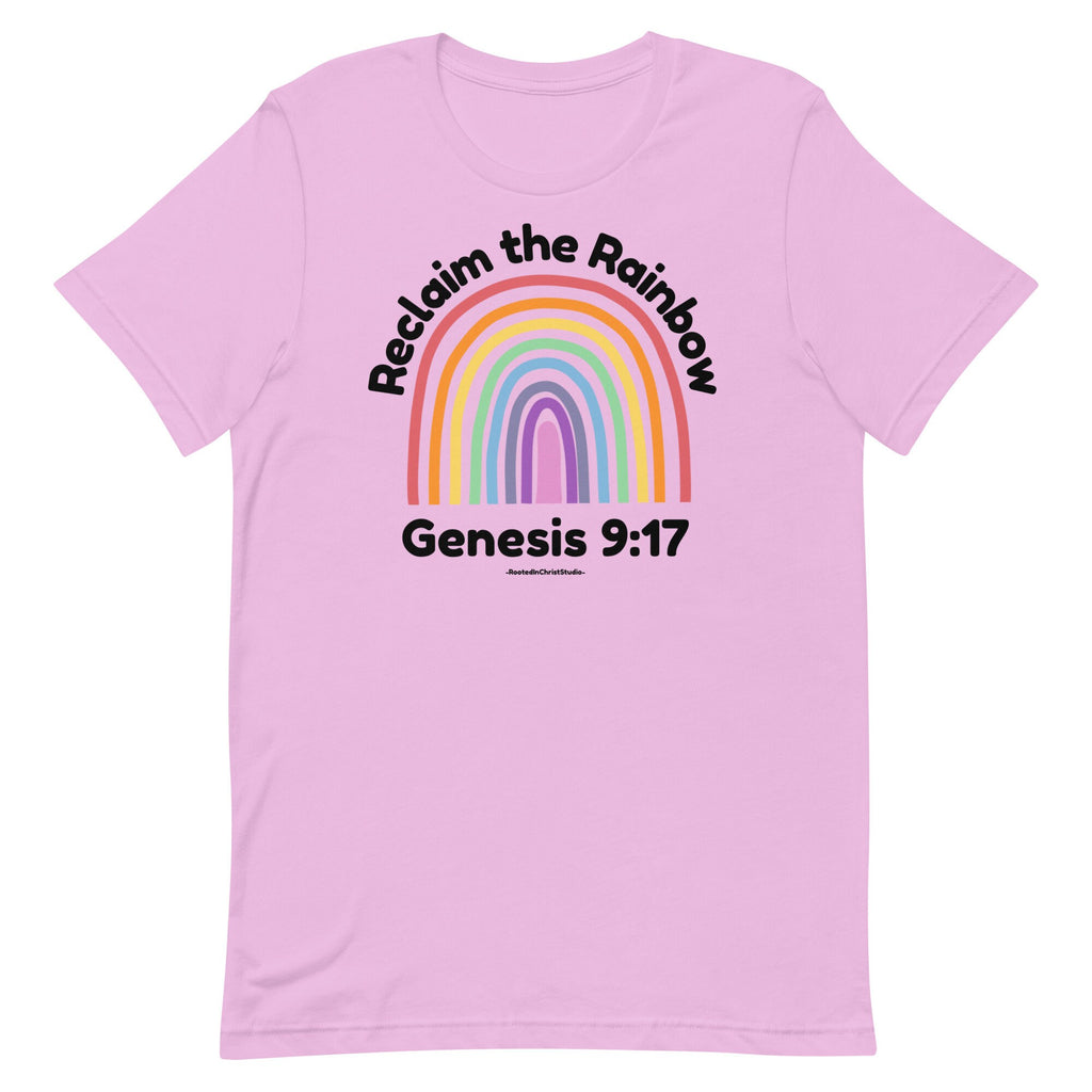 Reclaim the Rainbow Shirt with Back Print, Genesis 9:17 Christian Shirts for Women, Conservative Christian Gifts, Christian Rainbow