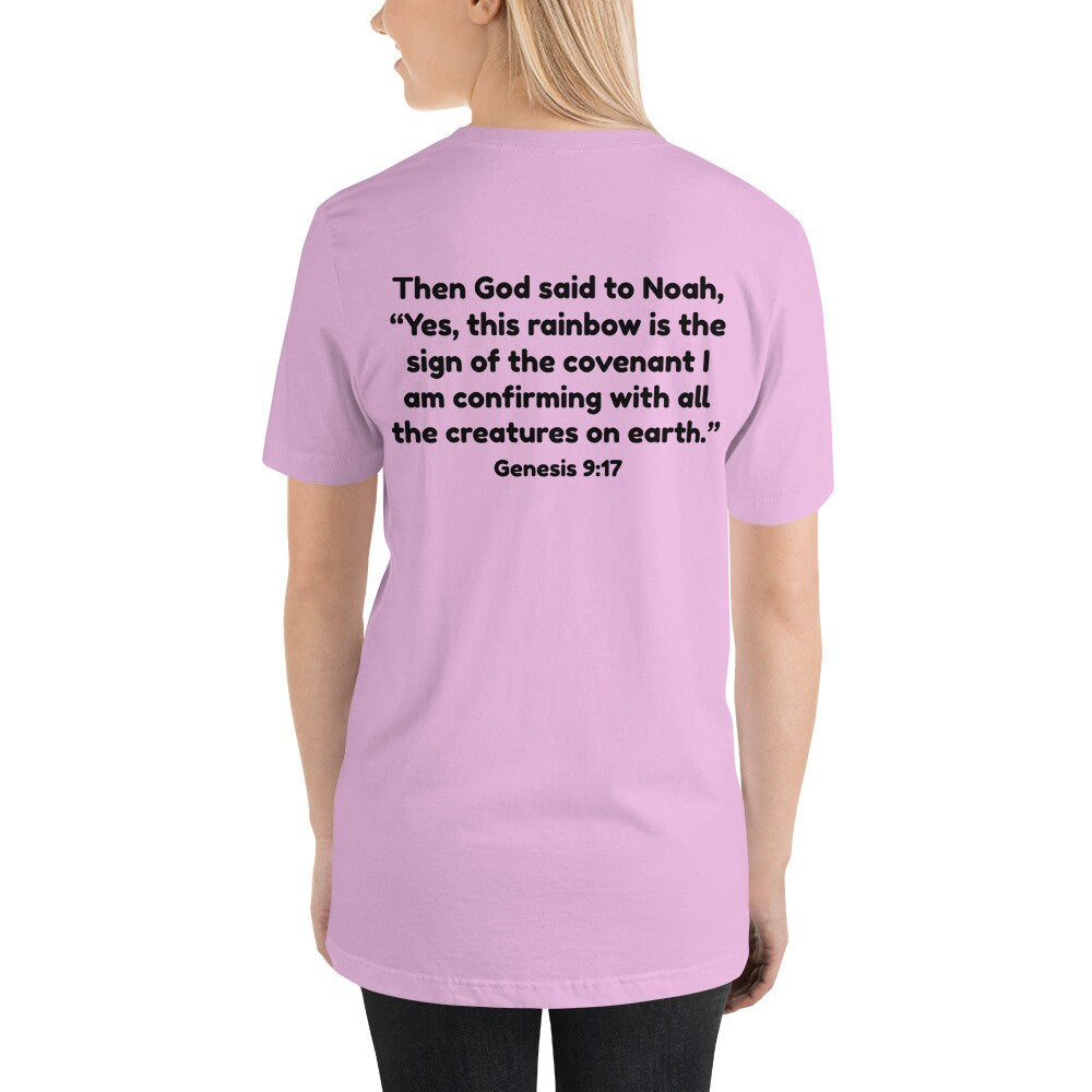 Reclaim the Rainbow Shirt with Back Print, Genesis 9:17 Christian Shirts for Women, Conservative Christian Gifts, Christian Rainbow