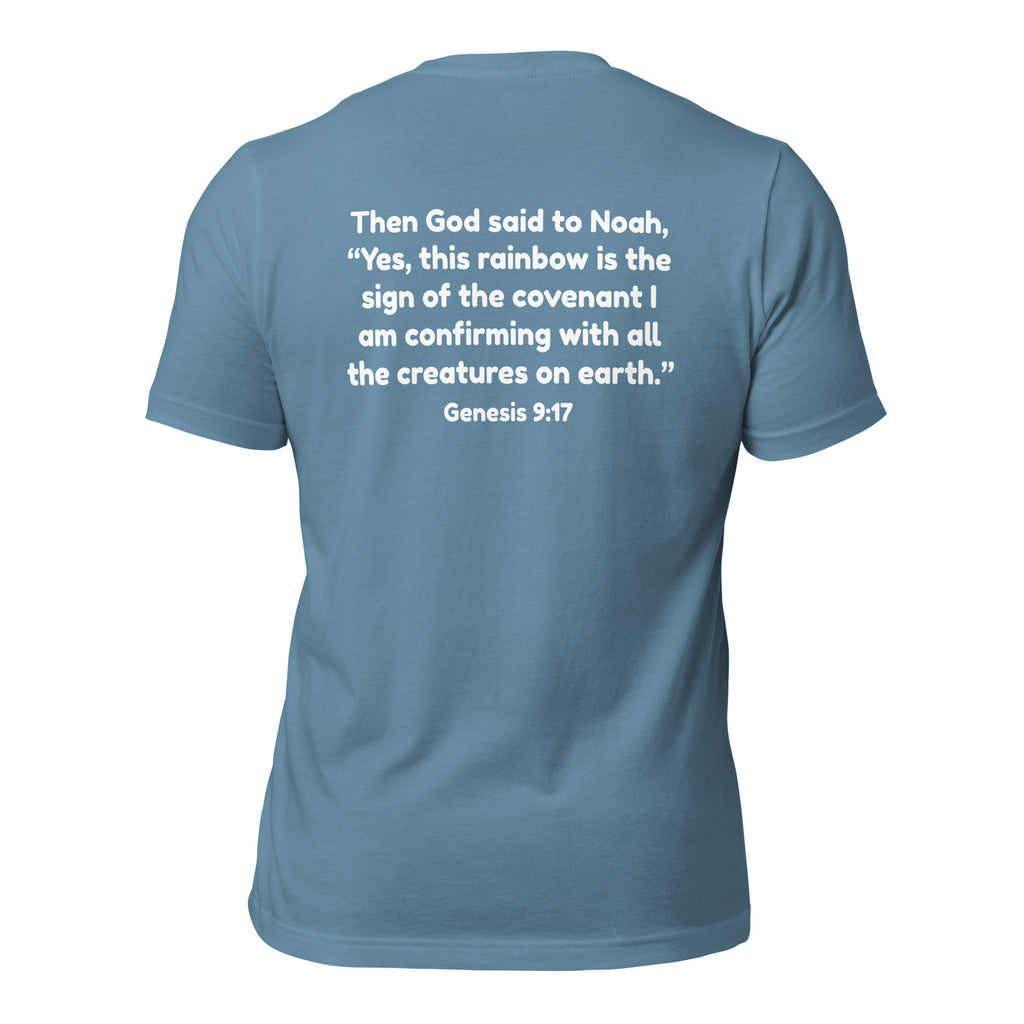 Reclaim the Rainbow Shirt With Back Text, Genesis 9:17 Christian Rainbow Shirt