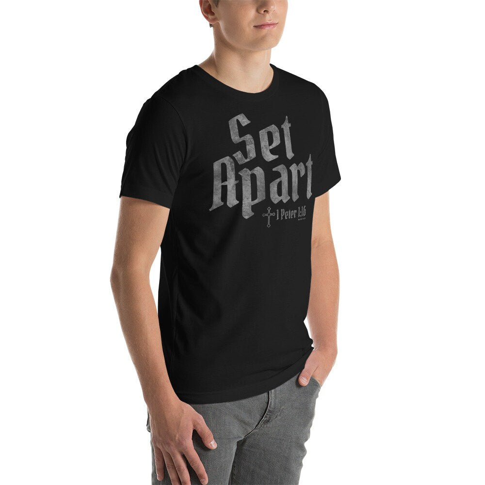 Set Apart 1 John 1:16 Christian Bible Verse Shirt for Men, Christian Father’s Day Gift, Christian Shirts for Him