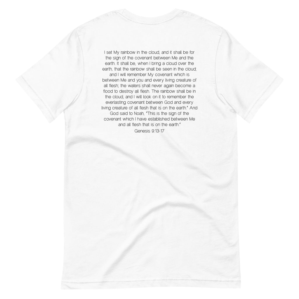 Reclaim the Rainbow Genesis 9:13-17 with Scripture Verse on Back T Shirt for Women