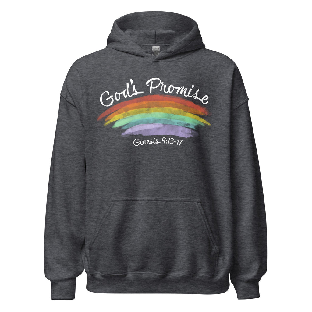 God’s Promise Christian Rainbow Genesis Hoodie with Genesis 9:13 text on Back, Christian Rainbow Hooded Sweatshirt