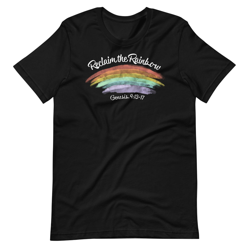 Reclaim the Rainbow Genesis 9:13-17 Shirt, Christian Rainbow Bible Verse t shirt with back printing