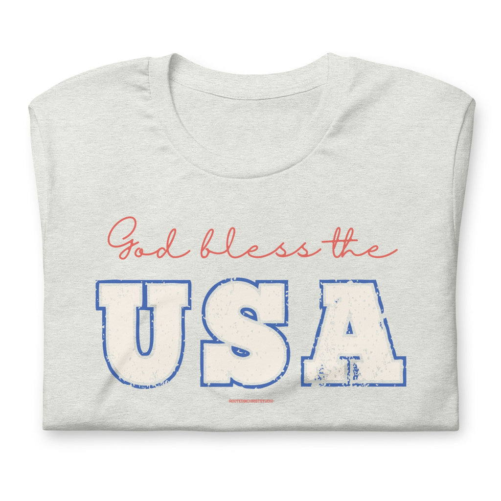 God Bless the USA Christian Shirt, Patriotic Christian Shirt, Fourth of July Shirt, Red White and Blue