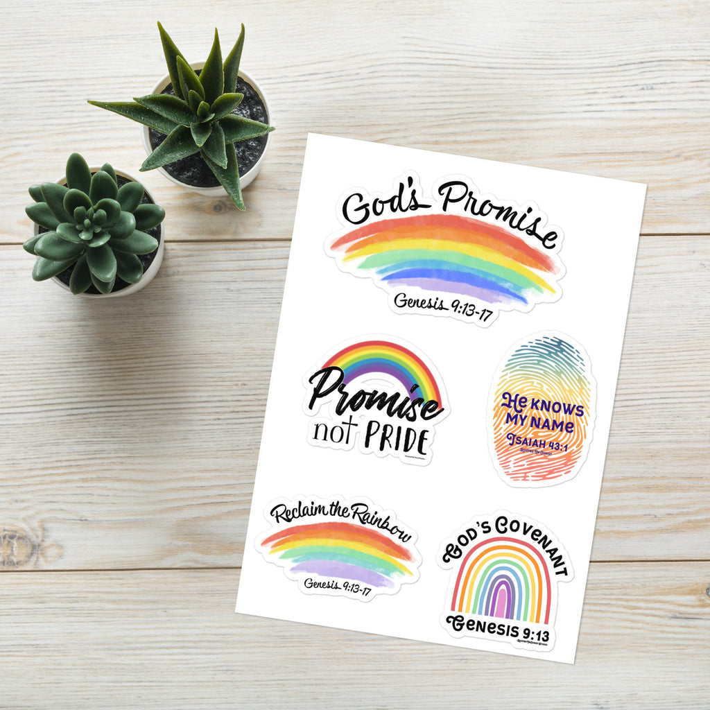 Christian Rainbow Sticker sheet, Gifts for Christians, God’s Promise Sticker