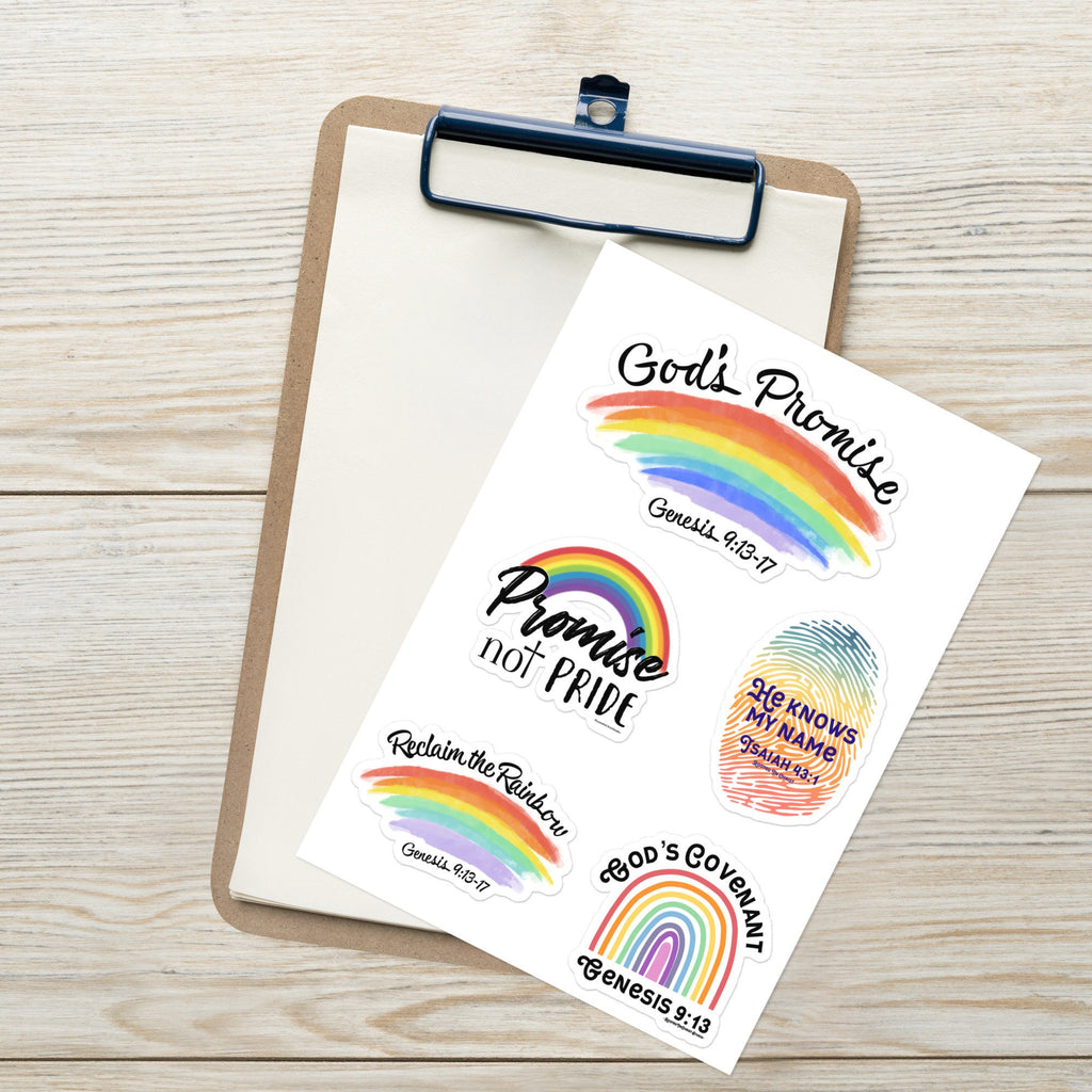 Christian Rainbow Sticker sheet, Gifts for Christians, God’s Promise Sticker