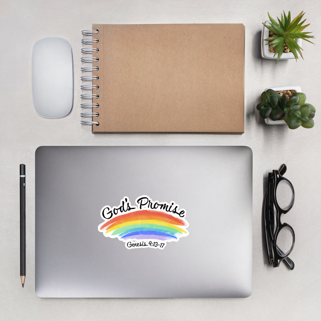 God’s Promise Genesis 9:13-17 Seven Color Christian Rainbow Bubble-free sticker