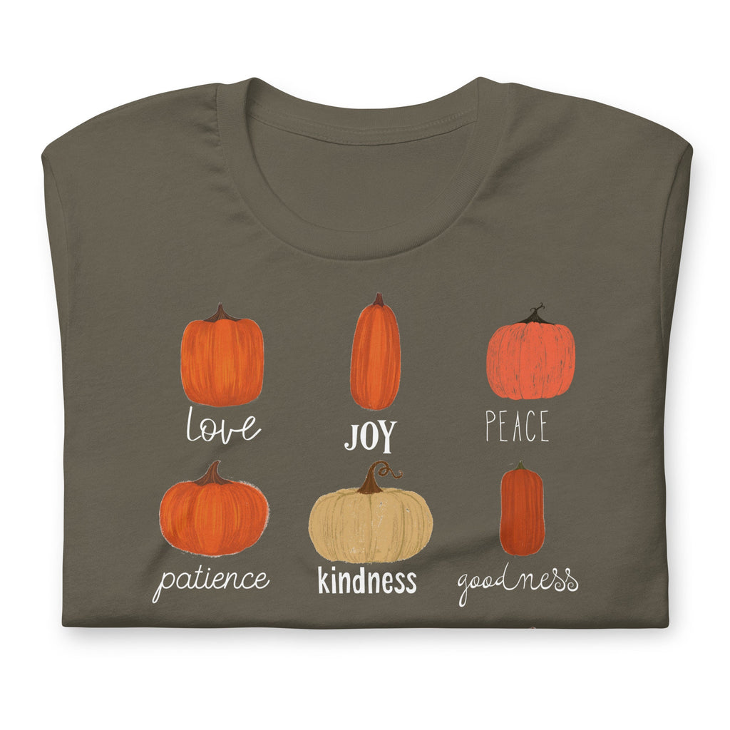 Fruit of the Spirit Pumpkin Shirt, Christian Autumn Shirts for Women, Fall T-Shirts for Her