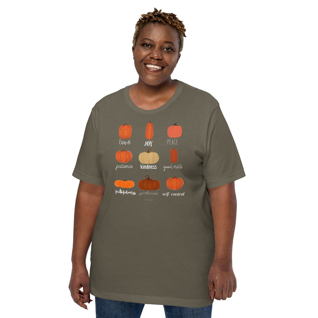 Fruit of the Spirit Pumpkin Shirt, Christian Autumn Shirts for Women, Fall T-Shirts for Her