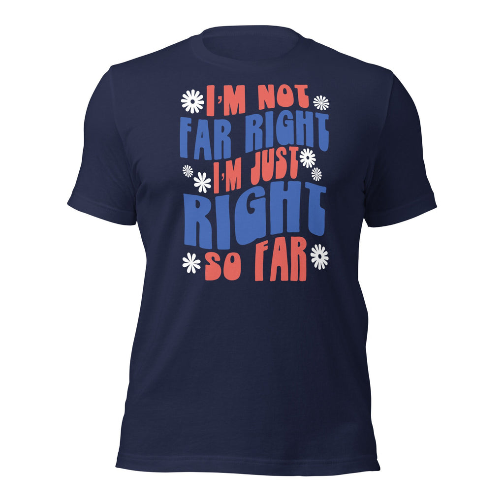 I’m Not Far Right I’m Just Right So Far Shirt, Funny Conservative Retro Inspired Patriotic T-Shirt