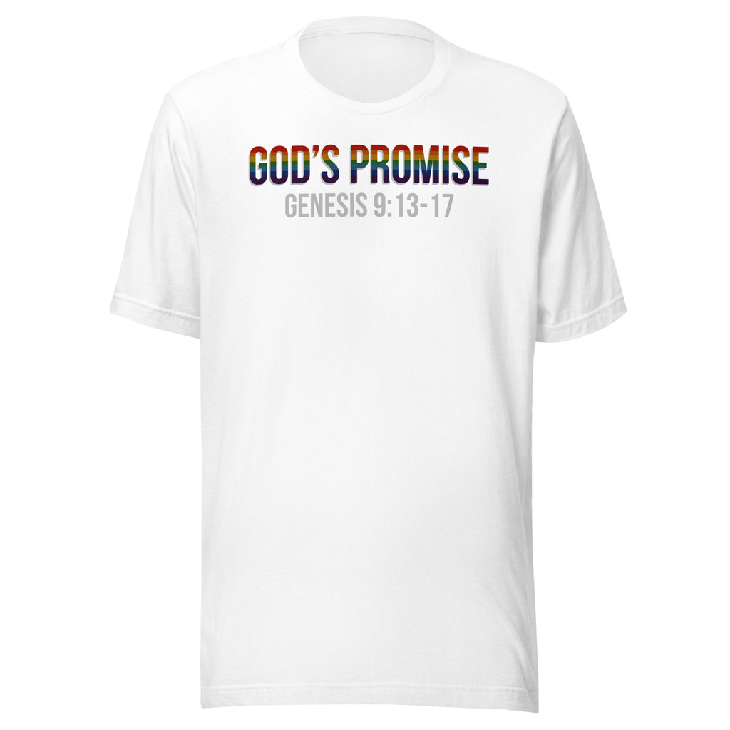 God’s Promise Christian Rainbow Shirt, Genesis 9:13-17 T Shirt for Him, Godly Rainbow Bible Verse Tee for Men