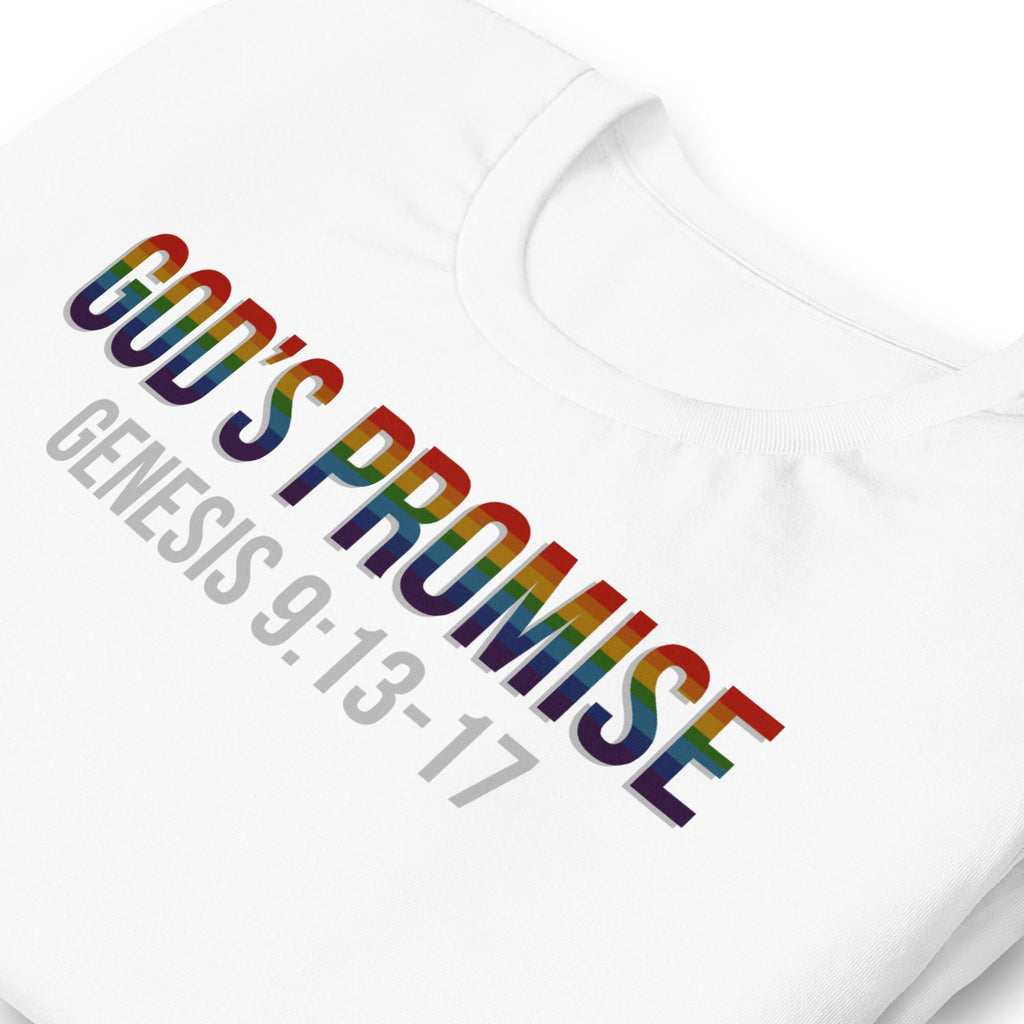 God’s Promise Christian Rainbow Shirt, Genesis 9:13-17 T Shirt for Him, Godly Rainbow Bible Verse Tee for Men