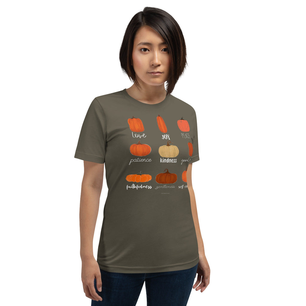 Fruit of the Spirit Pumpkin Shirt, Christian Autumn Shirts for Women, Fall T-Shirts for Her