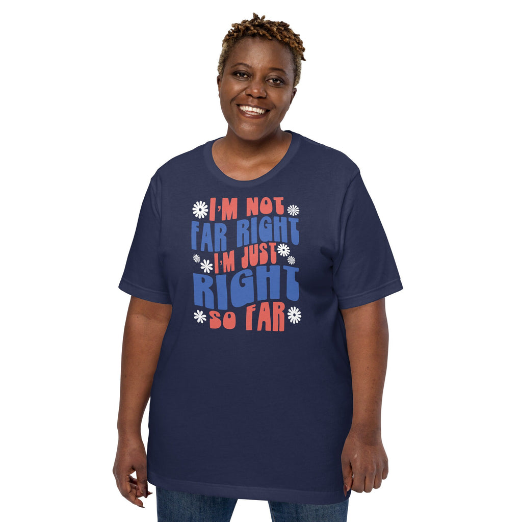 I’m Not Far Right I’m Just Right So Far Shirt, Funny Conservative Retro Inspired Patriotic T-Shirt