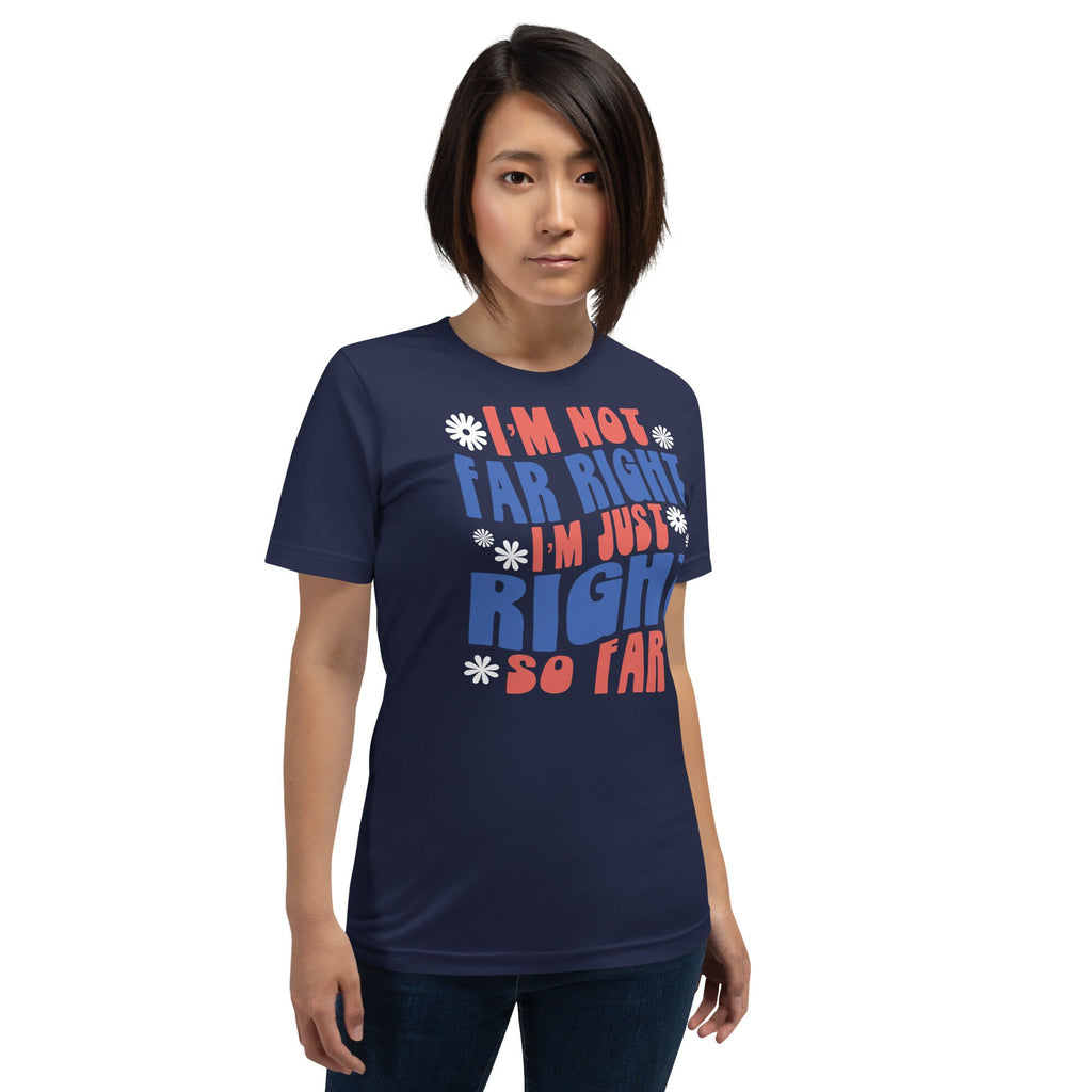 I’m Not Far Right I’m Just Right So Far Shirt, Funny Conservative Retro Inspired Patriotic T-Shirt