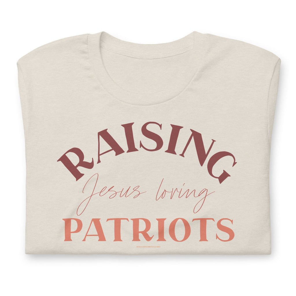 Raising Jesus Loving Patriots Christian Shirts for Mom, Conservative Christian T-Shirts for Moms