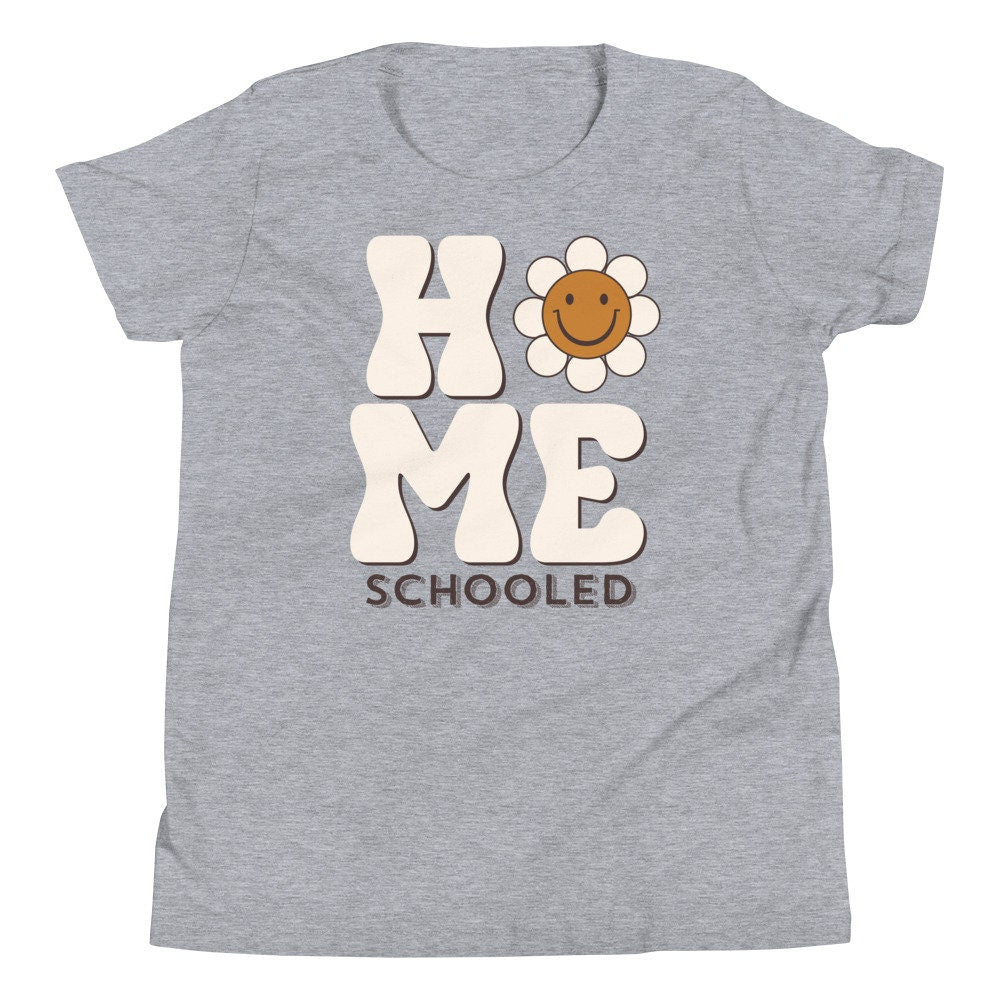 Home Schooled Flower Youth Shirt, Homeschool T Shirt for Girls