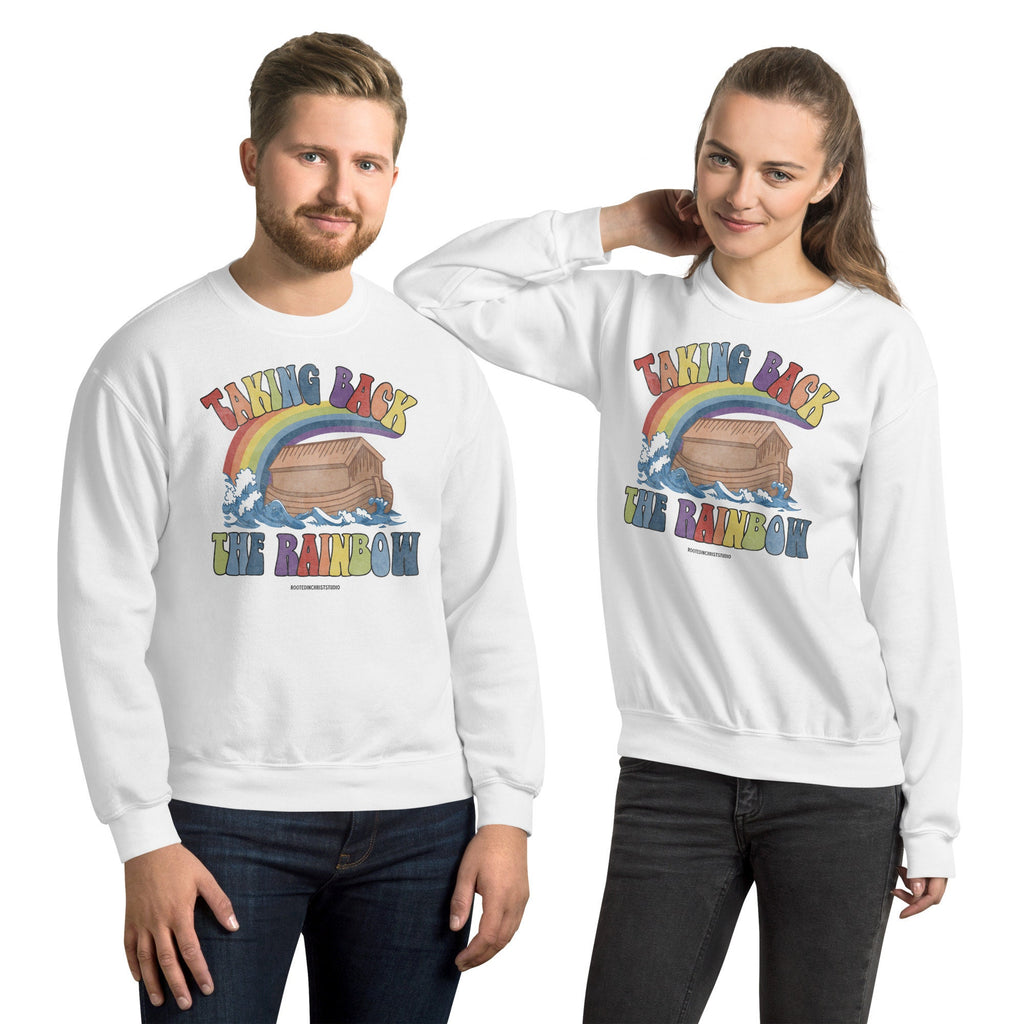 Taking Back The Rainbow with Noah’s Ark Crewneck Sweatshirt, Seven Color Christian Rainbow Sweatshirt