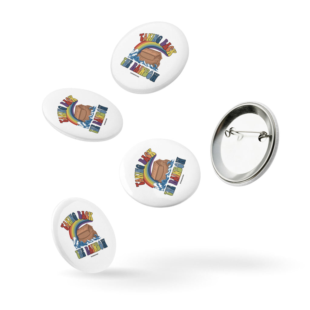 Set of 5 Taking Back the Rainbow 1.25” Pin Buttons, Seven Color Christian Rainbow Noah’s Ark Taking Back the Rainbow Pin Buttons