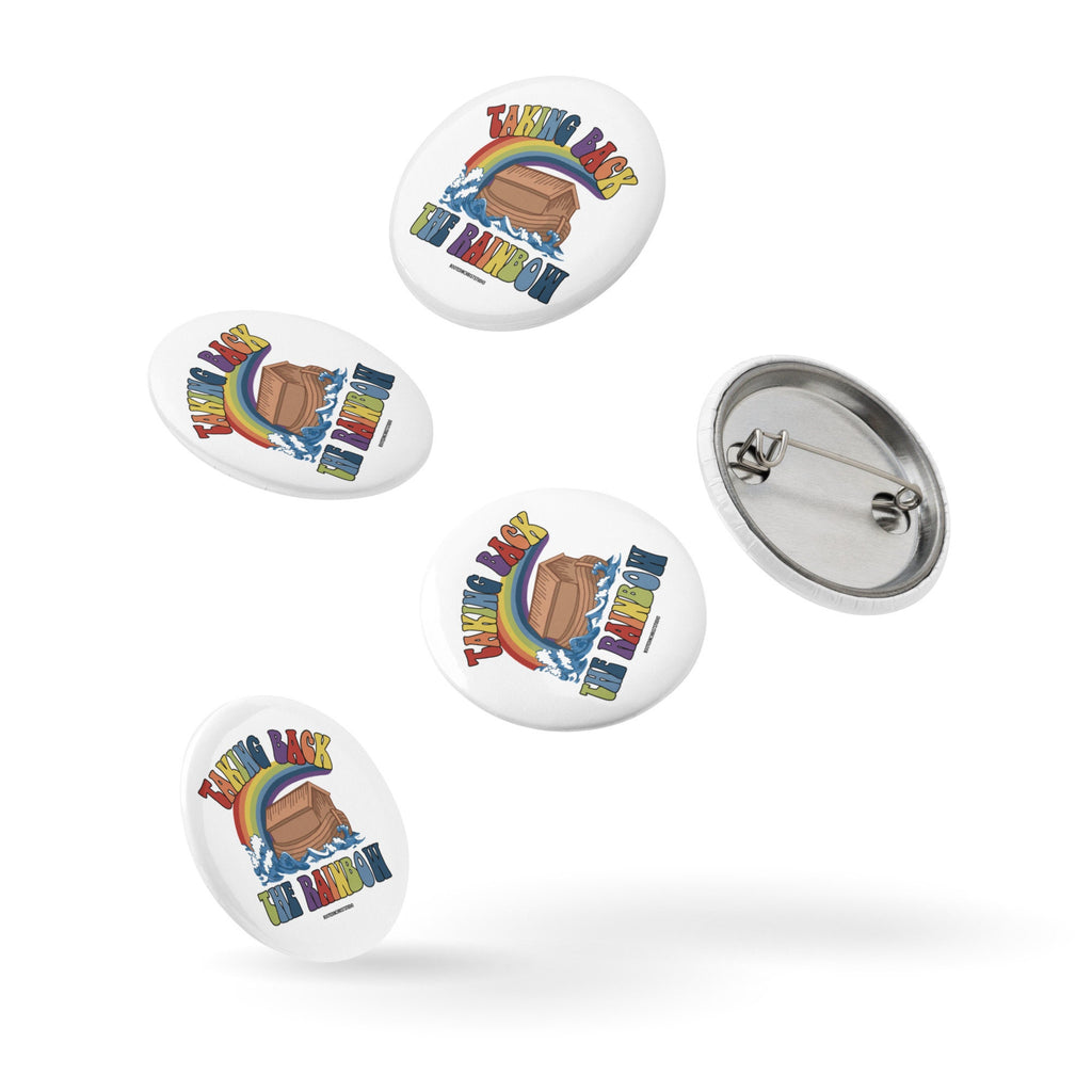 Set of 5 Taking Back the Rainbow 1.25” Pin Buttons, Seven Color Christian Rainbow Noah’s Ark Taking Back the Rainbow Pin Buttons