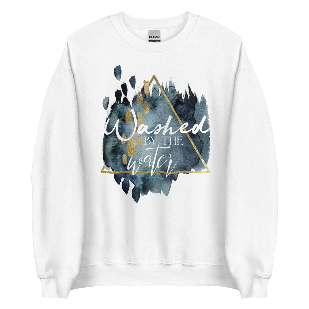 Washed By The Water Sweatshirt, Christian Cross Crewneck Sweatshirt for Women, Christian Baptism Gift