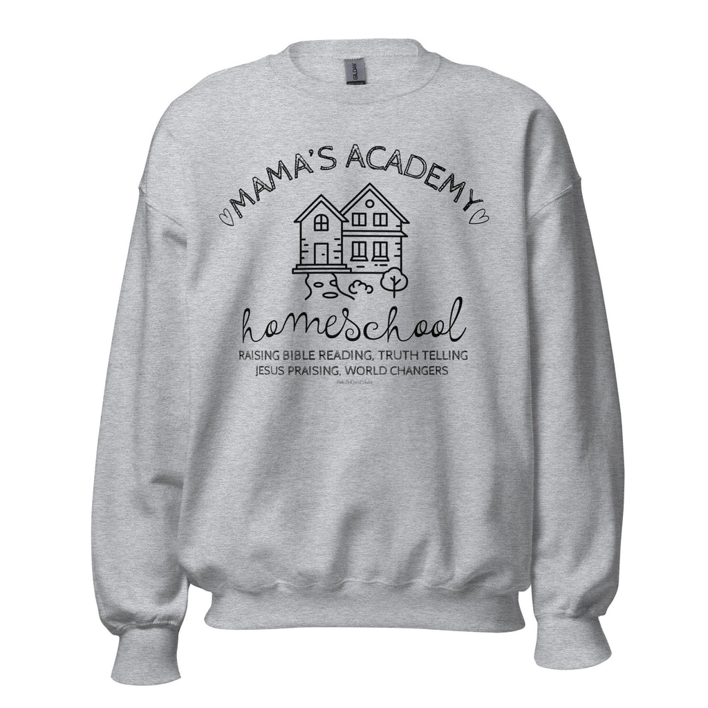 Mama’s Academy Homeschool, Raising Bible Reading, Truth Telling, Jesus Praising, World Changers Crewneck Sweatshirt, Christian Mom Gift