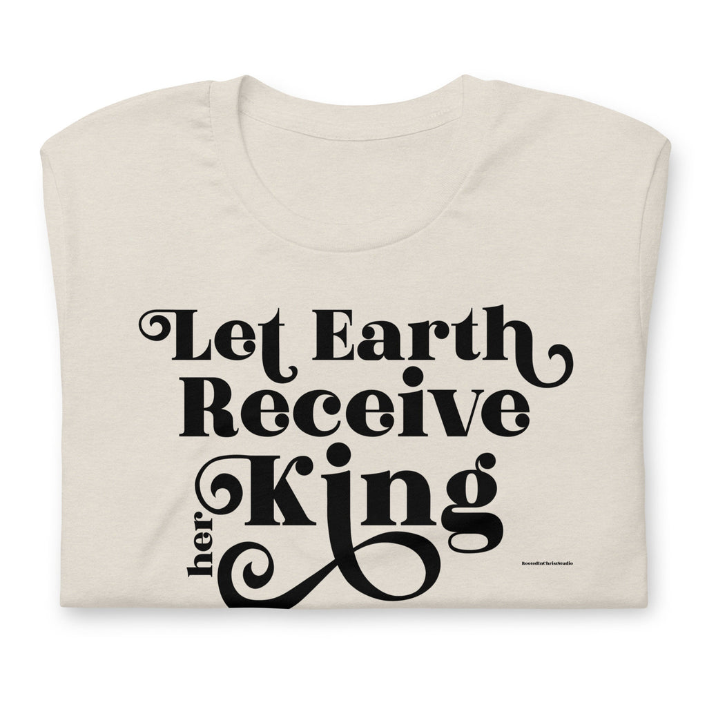 Let Earth Receive Her King Shirt, Christian Christmas T Shirts for Women