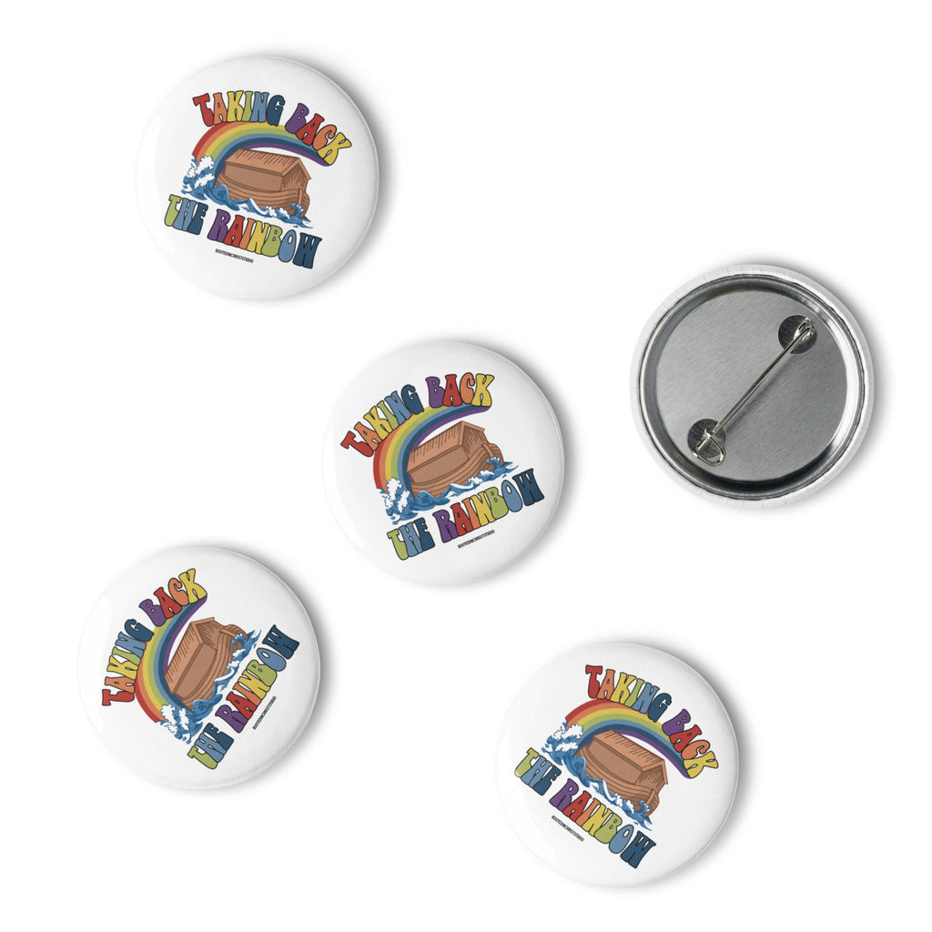 Set of 5 Taking Back the Rainbow 1.25” Pin Buttons, Seven Color Christian Rainbow Noah’s Ark Taking Back the Rainbow Pin Buttons