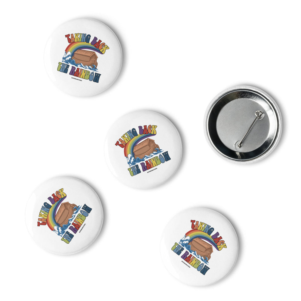 Set of 5 Taking Back the Rainbow 1.25” Pin Buttons, Seven Color Christian Rainbow Noah’s Ark Taking Back the Rainbow Pin Buttons