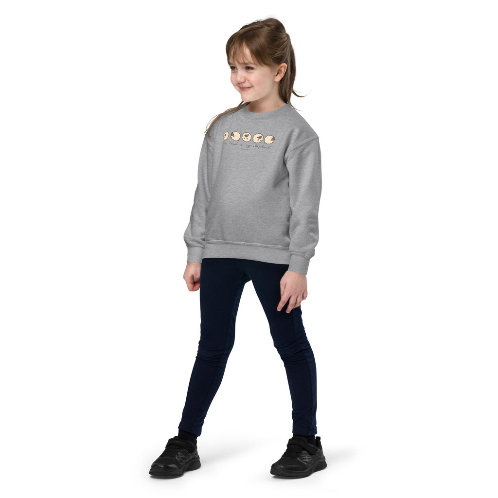 The Lord Is My Shepherd Youth Crewneck Sweatshirt, Christian Children’s Sweatshirt With Cute Sheep