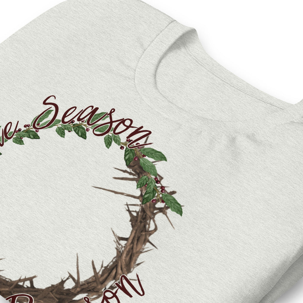 The Reason the Season Christmas Shirt, Christian Christmas T Shirts for Women, Wreath and Crown of Thorns