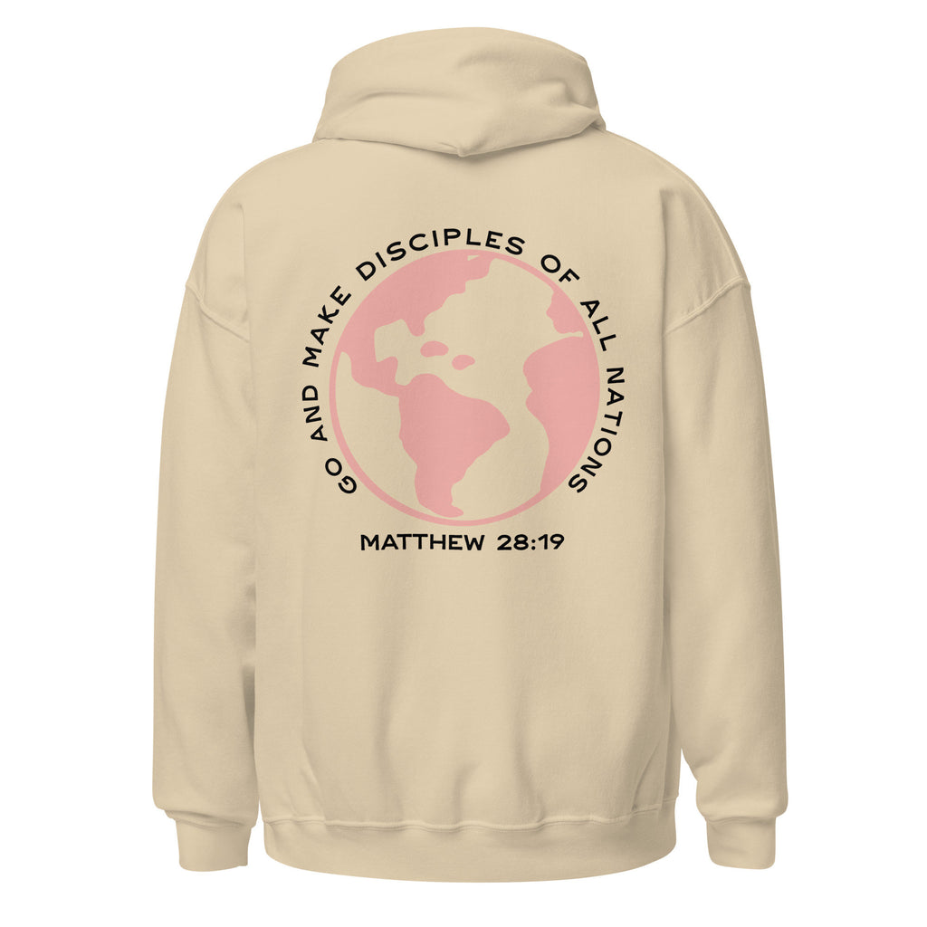 Go And Make Disciples of All Nations Hoodie, Matthew 28:19,  Christian Bible Verse Hooded Sweatshirt, Christian Shirts