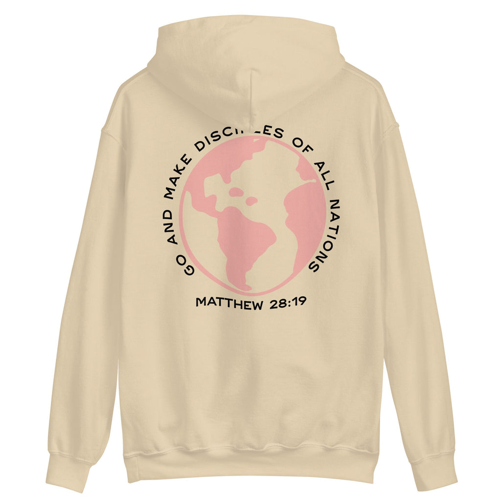 Go And Make Disciples of All Nations Hoodie, Matthew 28:19,  Christian Bible Verse Hooded Sweatshirt, Christian Shirts