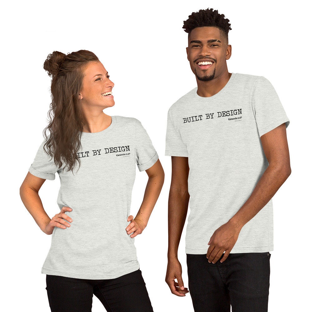 Built By Design Shirt, Genesis 1:27 Bible Verse T-Shirt, Minimalist Christian Shirt for Her, for Him