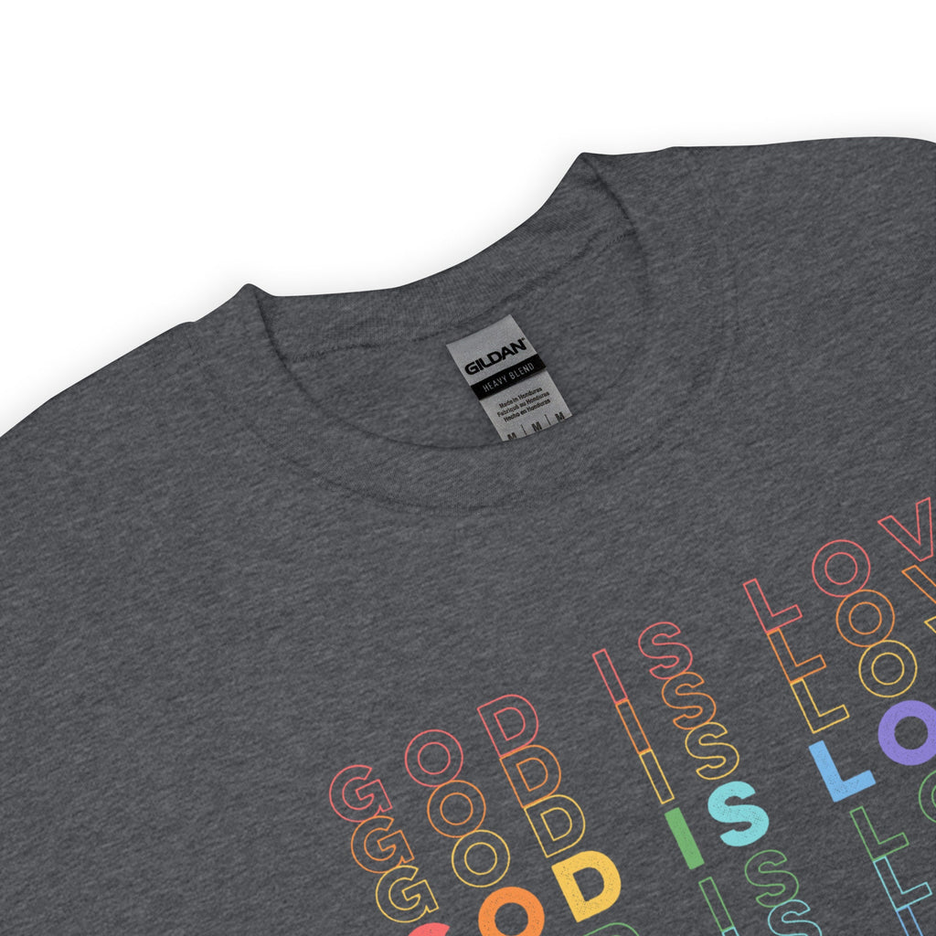 God Is Love 1 John 4:16 Crewneck Sweatshirt, Christian Rainbow Sweatshirt, Christian Bible Verse Shirts